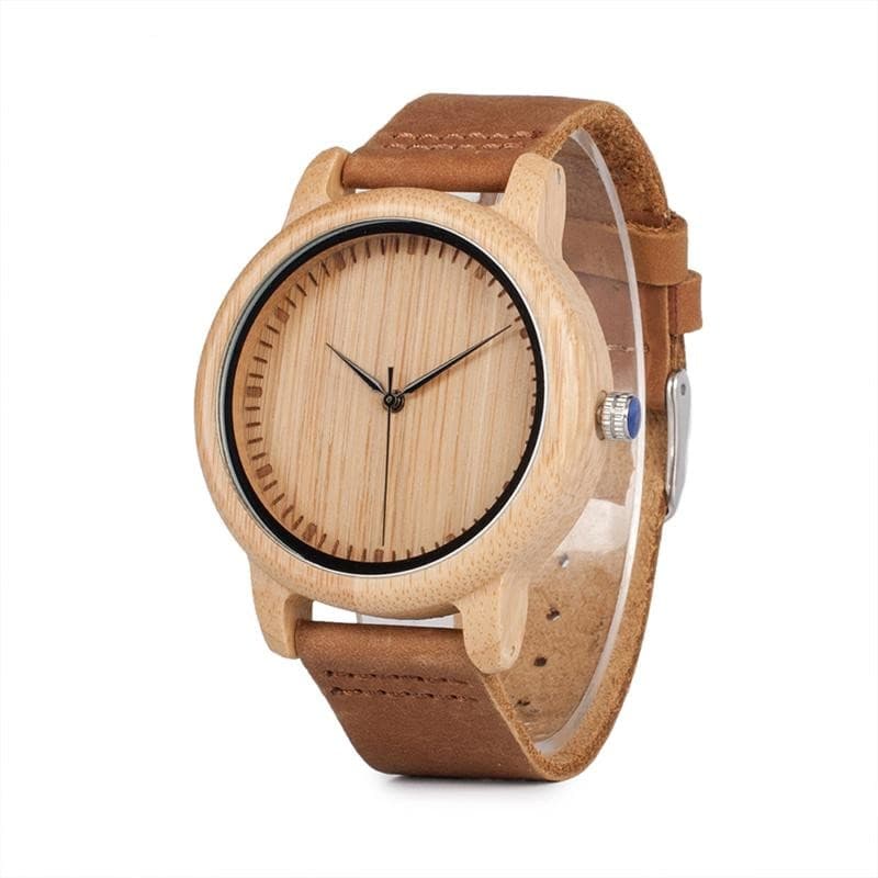 Bamboo Wooden Casual Leather Strap Quartz Watches for Men and Women - Unisex Style Watches - DYAVOR®