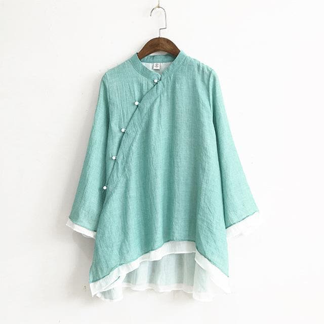 Asia Inspired Cotton Blouse | Zen - - DYAVOR®