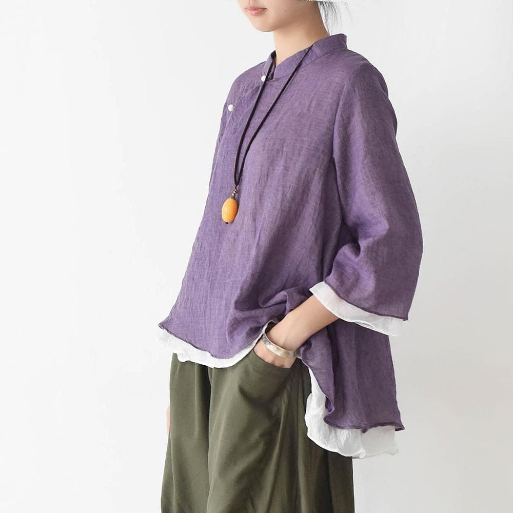 Asia Inspired Cotton Blouse | Zen - - DYAVOR®