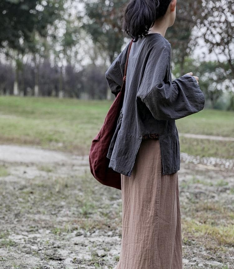 Asymmetrical Linen Shirt | Lotus - - DYAVOR®