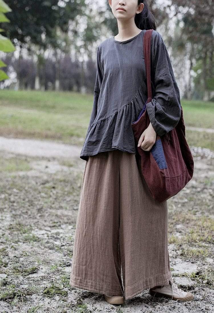Asymmetrical Linen Shirt | Lotus - - DYAVOR®
