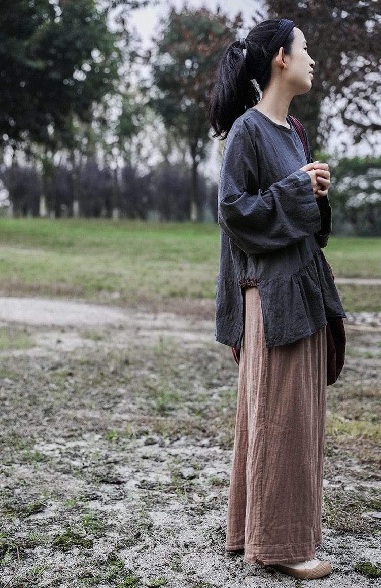 Asymmetrical Linen Shirt | Lotus -  - DYAVOR®