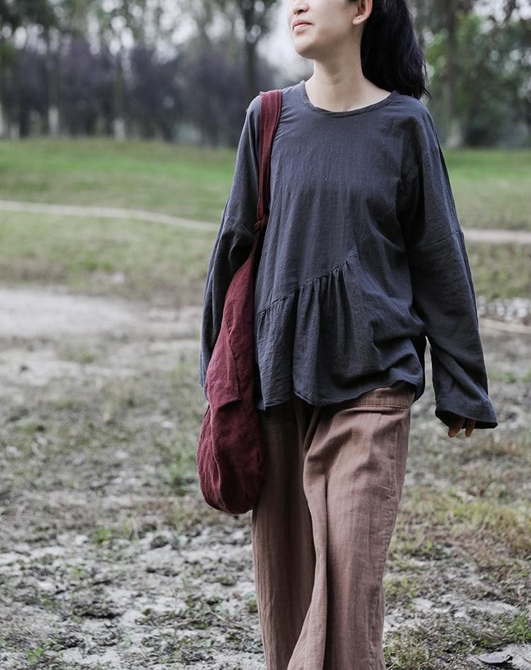 Asymmetrical Linen Shirt | Lotus -  - DYAVOR®