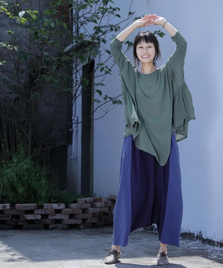 Batwing Sleeves Oversized Top | Lotus - - DYAVOR®