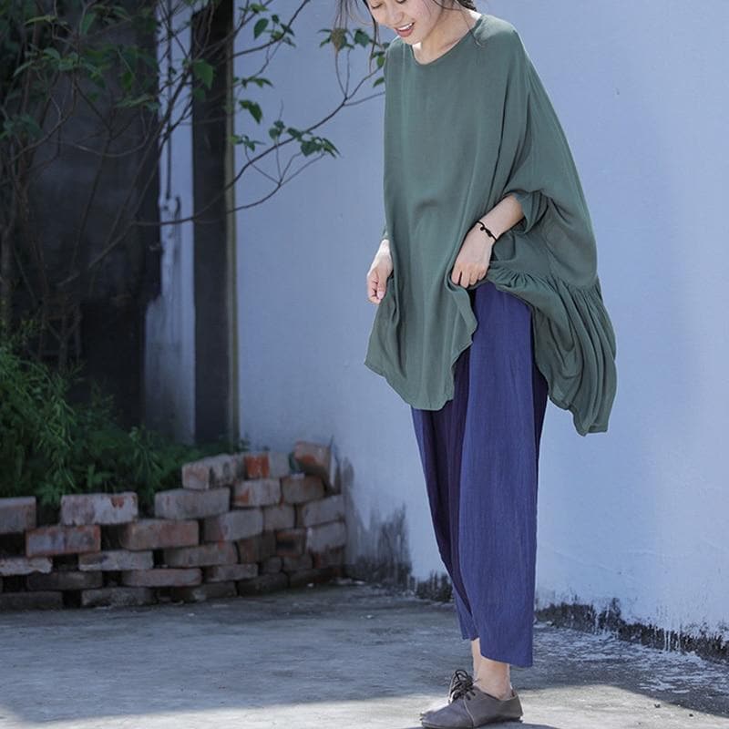 Batwing Sleeves Oversized Top | Lotus -  - DYAVOR®