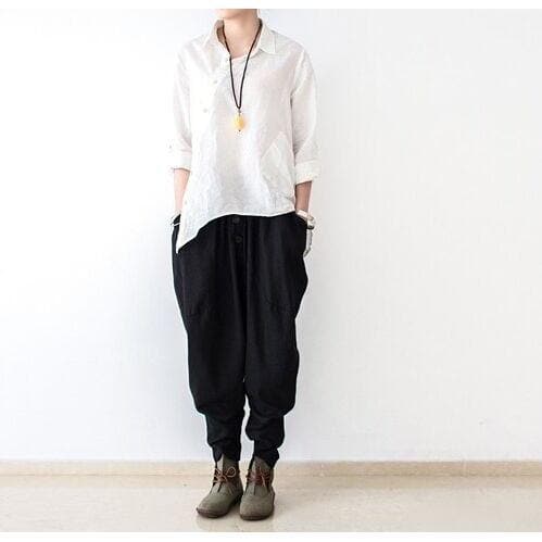Loose Linen Trousers - - DYAVOR®