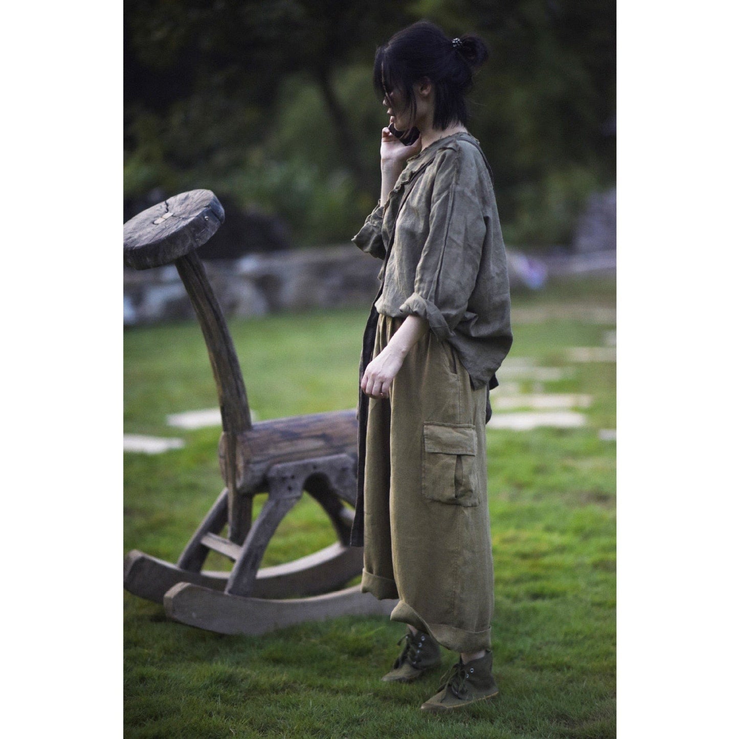 Chyou Casual Cotton Linen Shirt | Lotus - - DYAVOR®