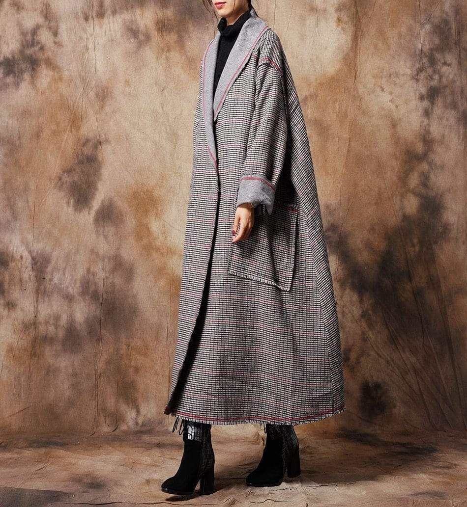 Vintage Chic Plaid Wool Coat - Coats - DYAVOR®