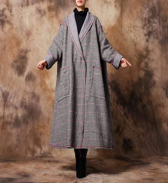 Vintage Chic Plaid Wool Coat - Coats - DYAVOR®