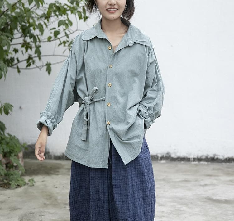 Casual Cotton Linen Shirt | Lotus - Cotton Linen Shirts - DYAVOR®