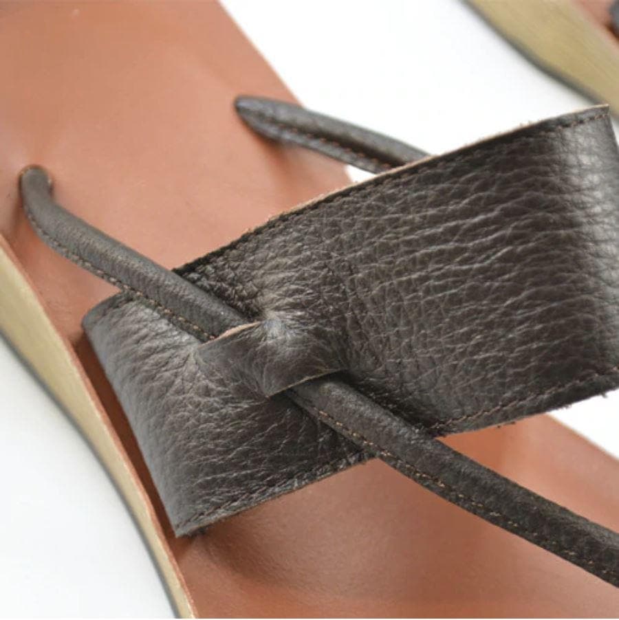Curved Retro Leather Sandals - - DYAVOR®