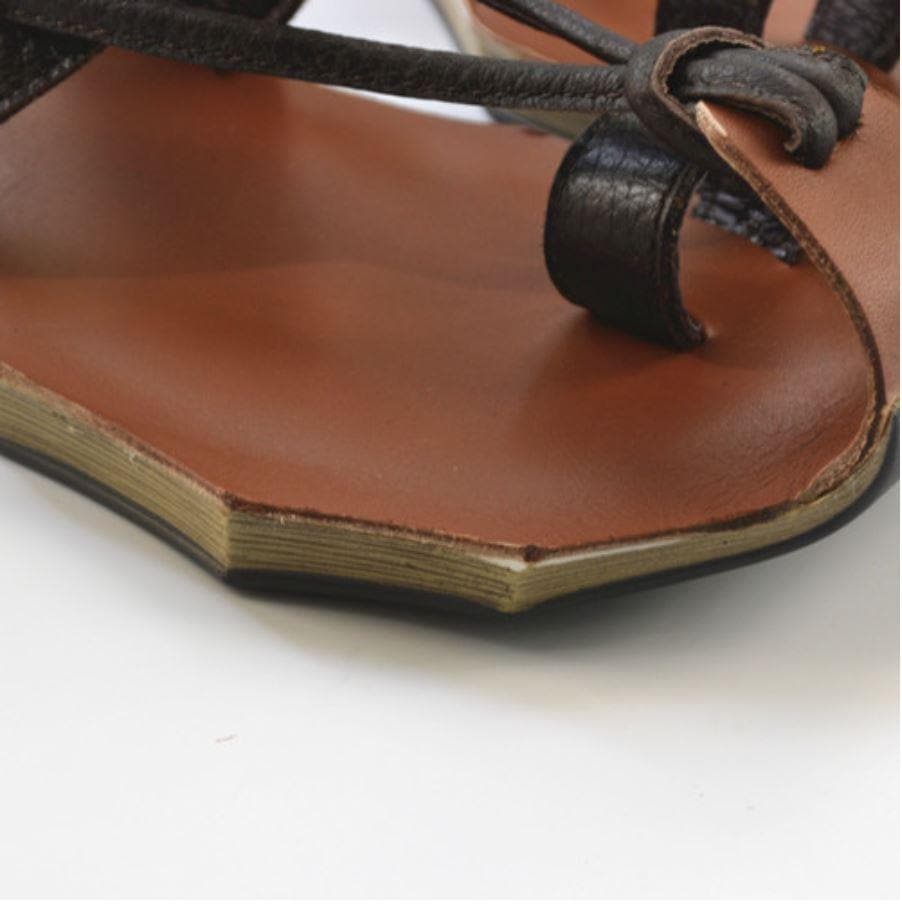 Curved Retro Leather Sandals - - DYAVOR®