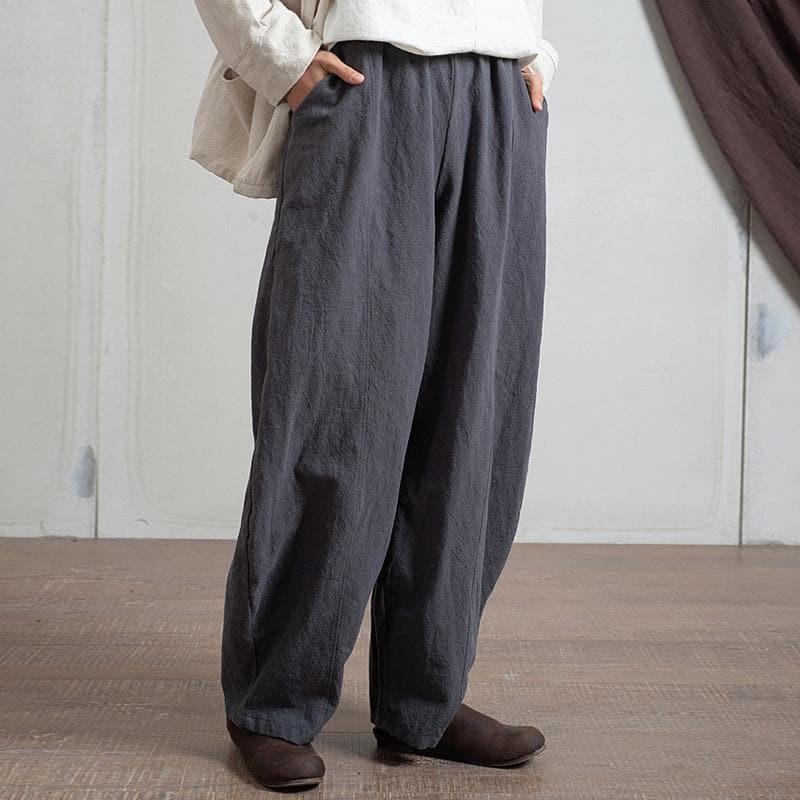 Japanese Zen Cotton Linen Palazzo Pants | Zen - - DYAVOR®