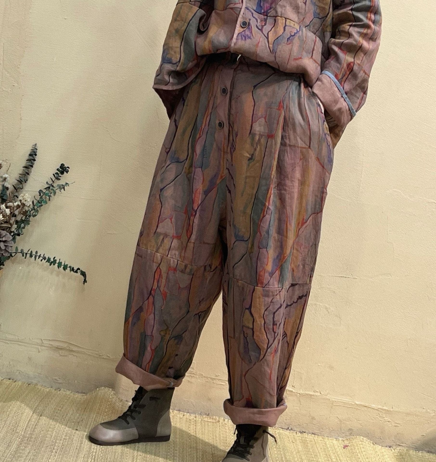 Abstract Linen Harem Pants - Harem Pants - DYAVOR®