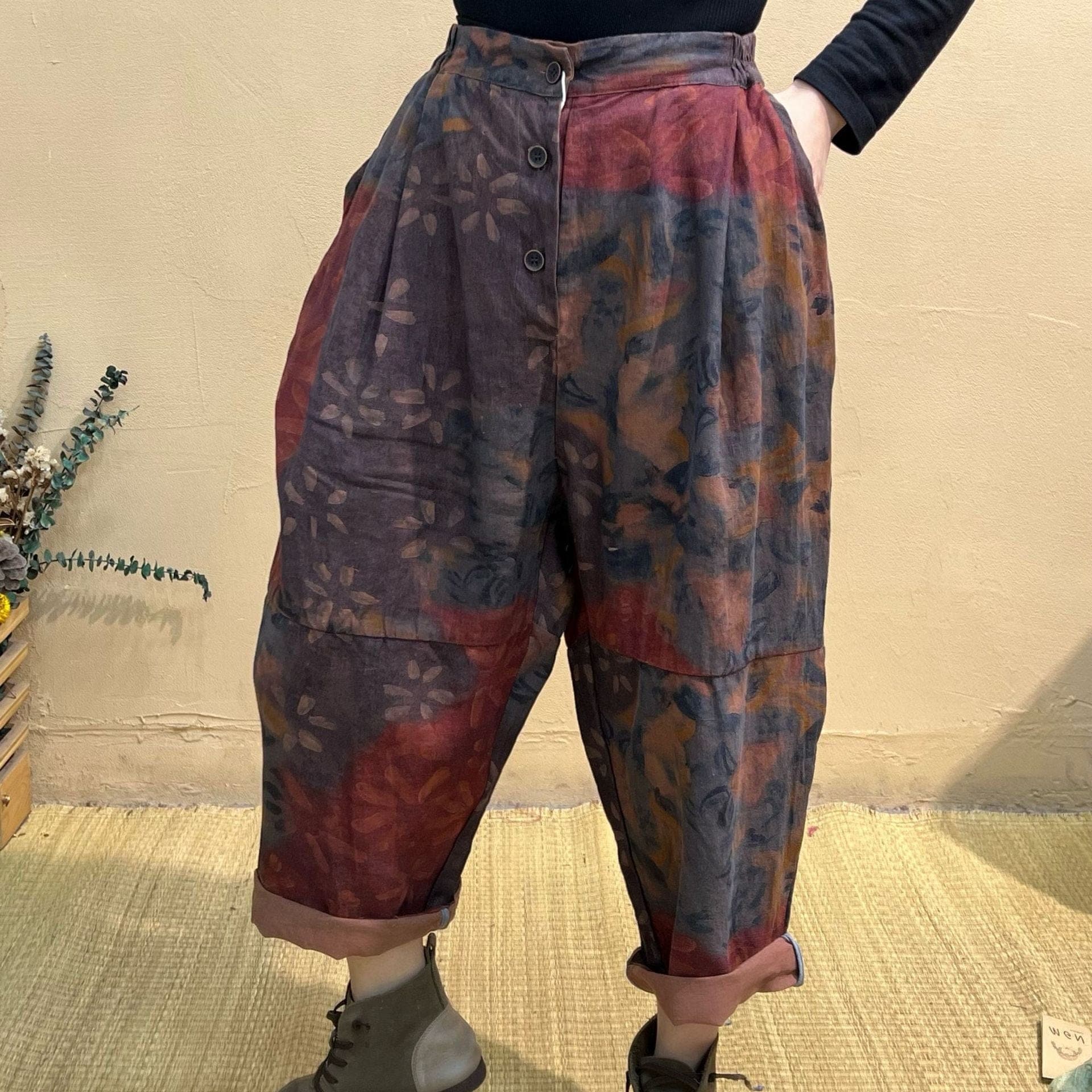 Abstract Linen Harem Pants - Harem Pants - DYAVOR®