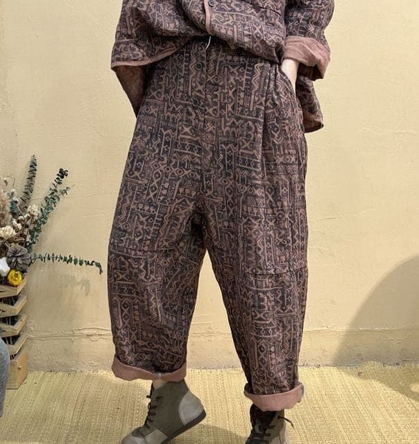 Abstract Linen Harem Pants - Harem Pants - DYAVOR®