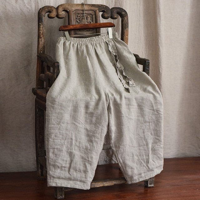 Loose Cotton and Linen Harem Pants - Harem Pants - DYAVOR®