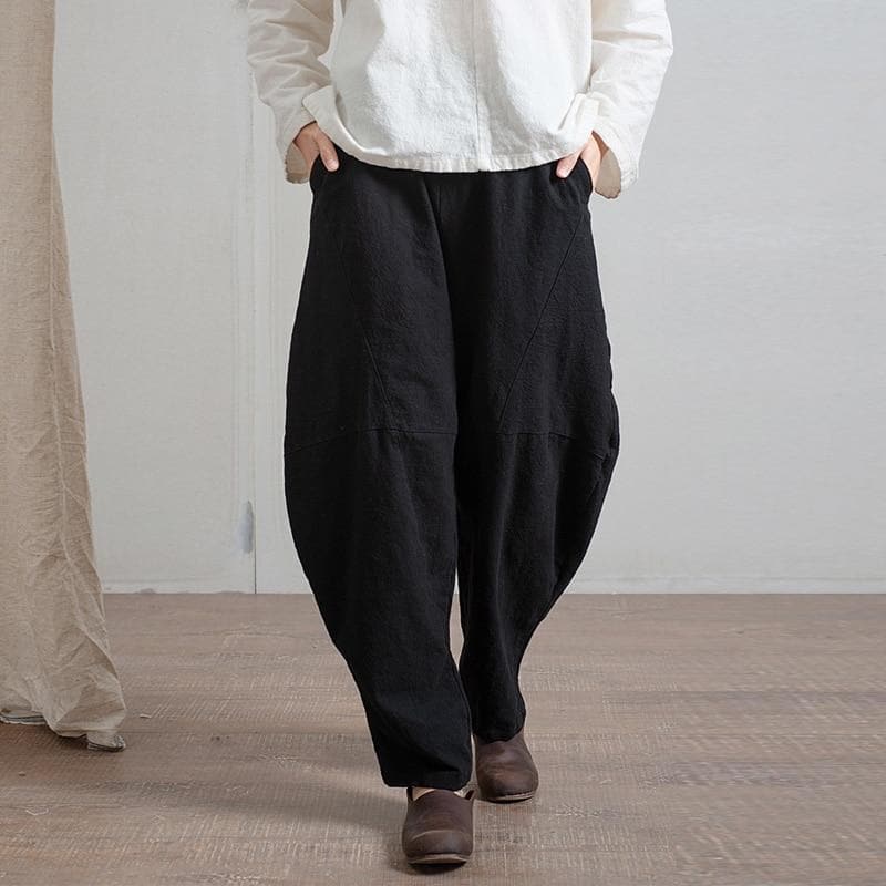 Cotton and Linen Wide Leg Harem Pants | Zen - Harem Pants - DYAVOR®
