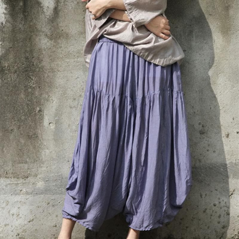 Pure Color Pleated Flowy Harem Pants | Lotus - Harem Pants - DYAVOR®