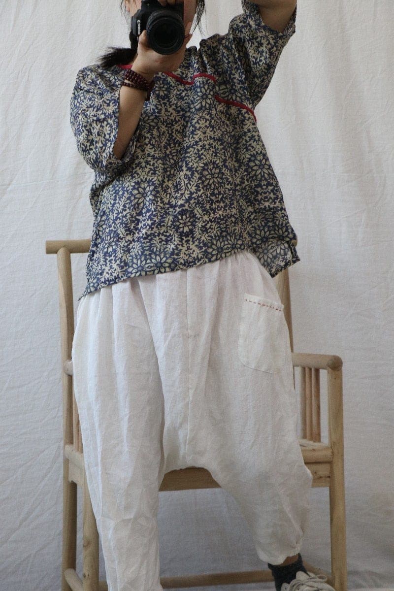 Cotton Linen Loose Harem Pants | Hippie - Harem Pants - DYAVOR®