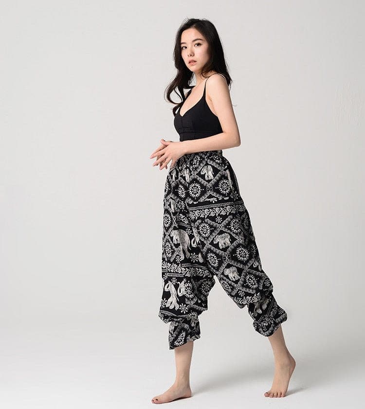 Elephant Print Boho Harem Pants - Harem Pants - DYAVOR®
