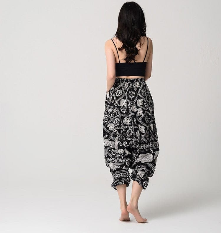 Elephant Print Boho Harem Pants - Harem Pants - DYAVOR®