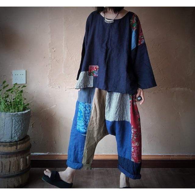 Floral Patchwork Harem Pants | Hippie - Harem Pants - DYAVOR®