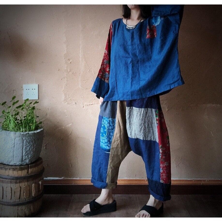 Floral Patchwork Harem Pants | Hippie - Harem Pants - DYAVOR®