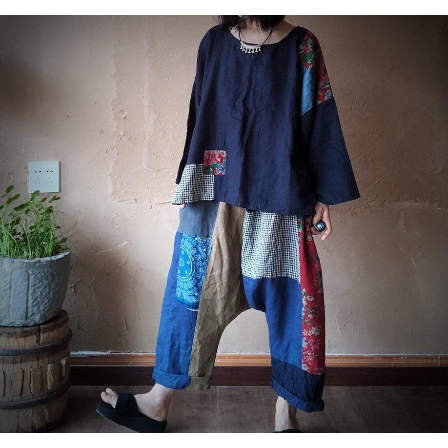 Floral Patchwork Harem Pants | Hippie - Harem Pants - DYAVOR®