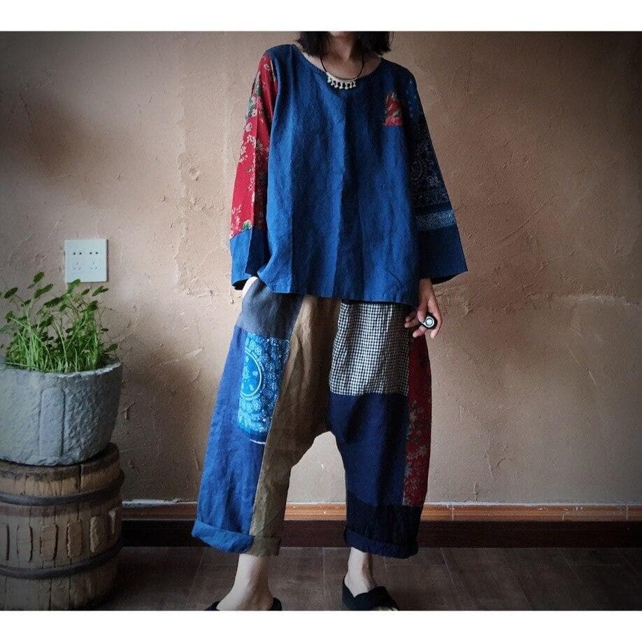 Floral Patchwork Harem Pants | Hippie - Harem Pants - DYAVOR®