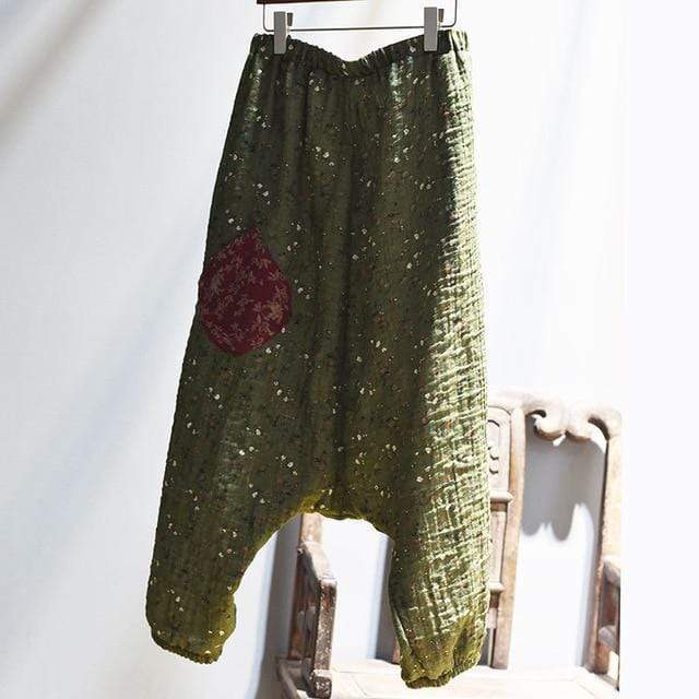 Cotton Linen Floral Harem Pants | Hippie - Harem Pants - DYAVOR®