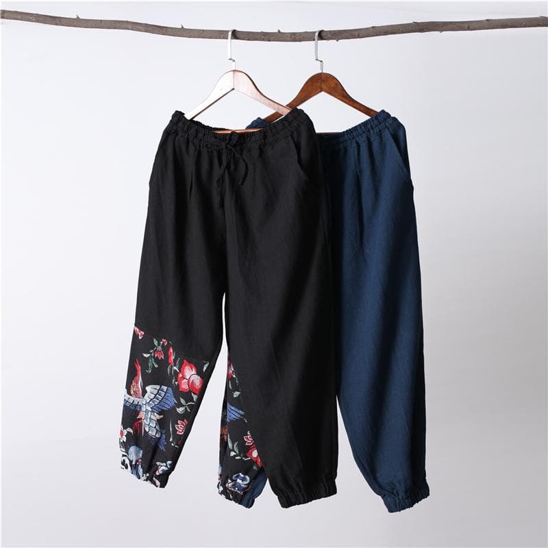 High Waist Patchwork Floral Trousers - Harem Pants - DYAVOR®