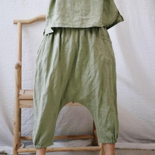 Cotton Linen Loose Harem Pants | Hippie - Harem Pants - DYAVOR®