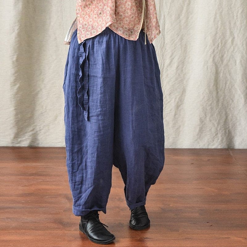 Loose Cotton and Linen Harem Pants - Harem Pants - DYAVOR®