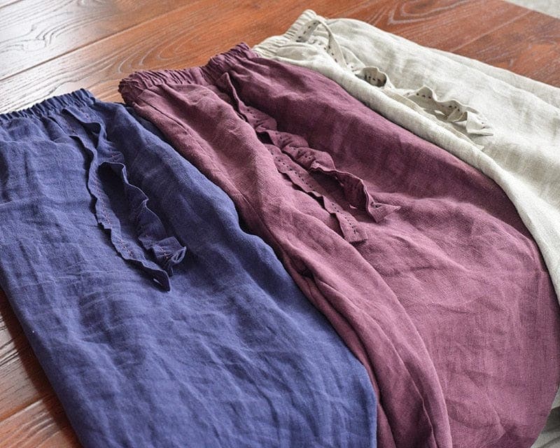 Loose Cotton and Linen Harem Pants - Harem Pants - DYAVOR®