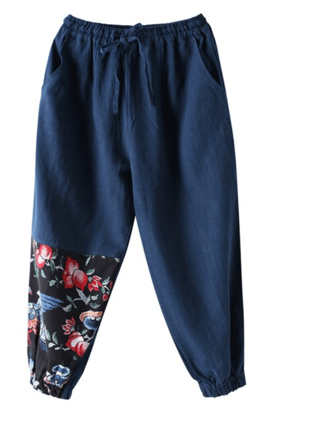 High Waist Patchwork Floral Trousers - Harem Pants - DYAVOR®