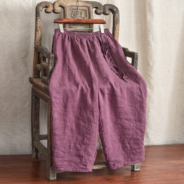 Loose Cotton and Linen Harem Pants - Harem Pants - DYAVOR®