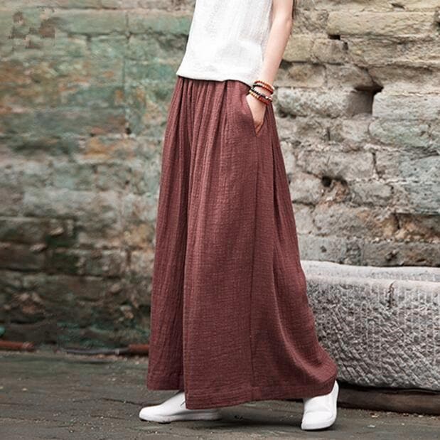 Plus Size Flowy Linen Palazzo Pants | Zen - - DYAVOR®