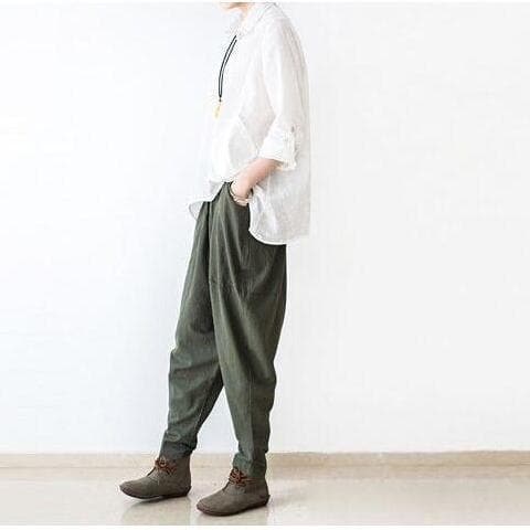 Loose Linen Trousers - - DYAVOR®