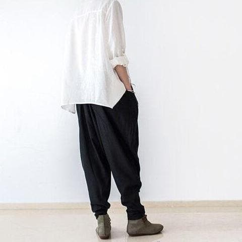 Loose Linen Trousers - - DYAVOR®