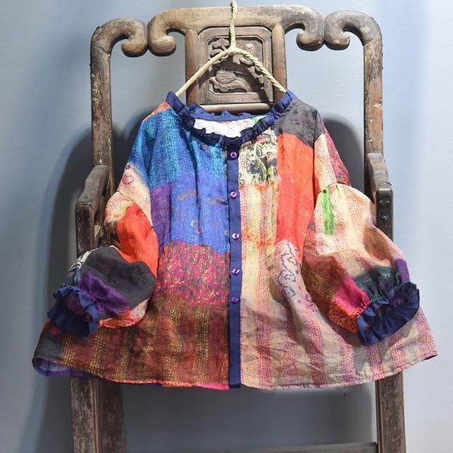 New Age Hippie Patchwork Blouse - - DYAVOR®