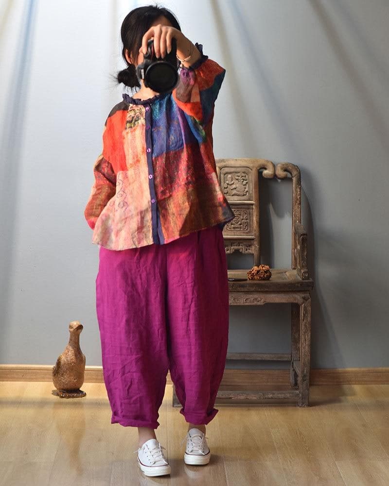 New Age Hippie Patchwork Blouse - - DYAVOR®