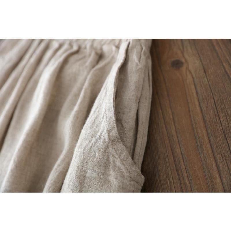 Beige Linen Palazzo Pants | Zen - - DYAVOR®