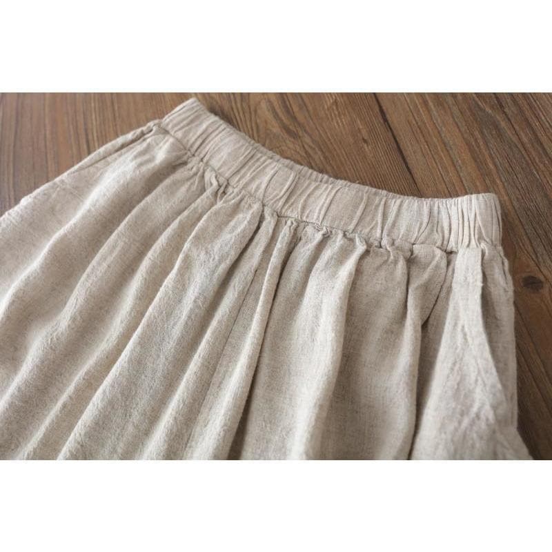 Beige Linen Palazzo Pants | Zen - - DYAVOR®