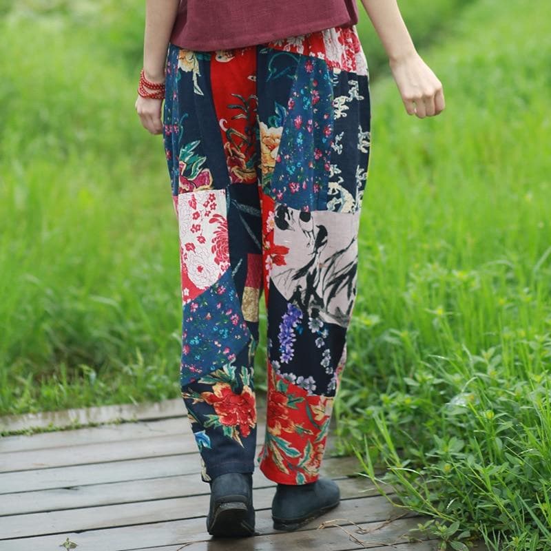 Random Patchwork Floral Hippie Pants - - DYAVOR®