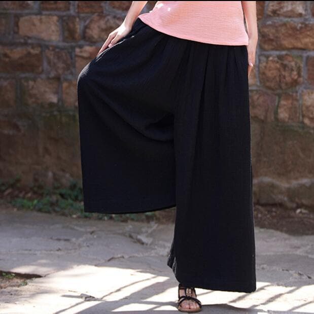 Plus Size Flowy Linen Palazzo Pants | Zen - - DYAVOR®