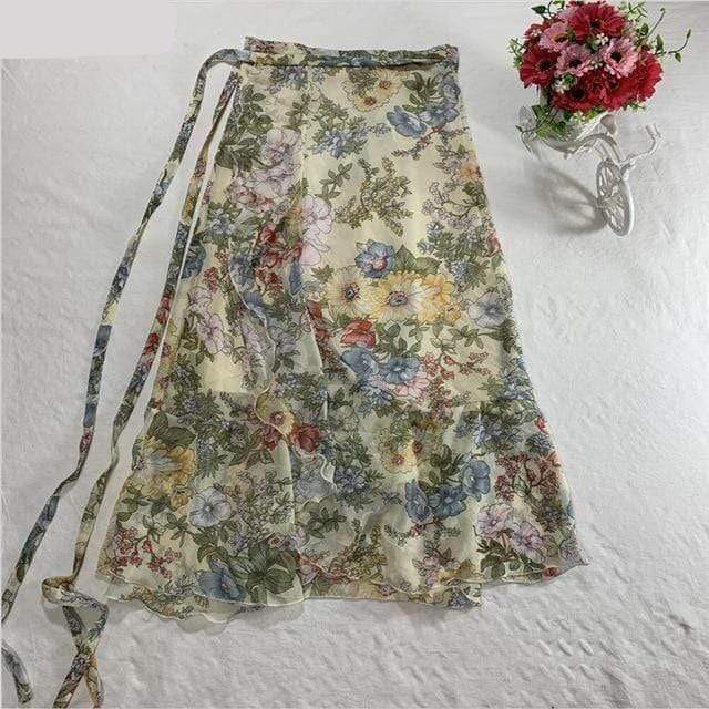 Floral Chiffon Wrap Maxi Skirt - Skirts - DYAVOR®