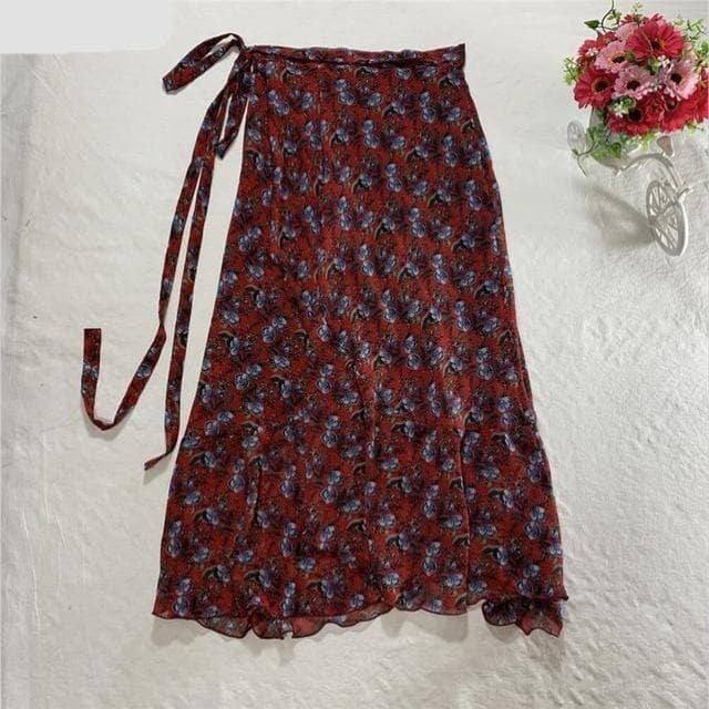 Floral Chiffon Wrap Maxi Skirt - Skirts - DYAVOR®