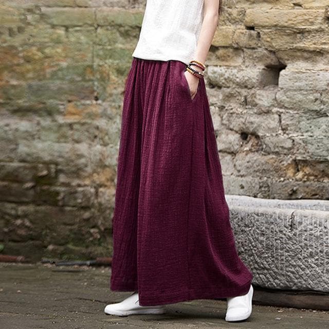 Plus Size Flowy Linen Palazzo Pants | Zen - - DYAVOR®