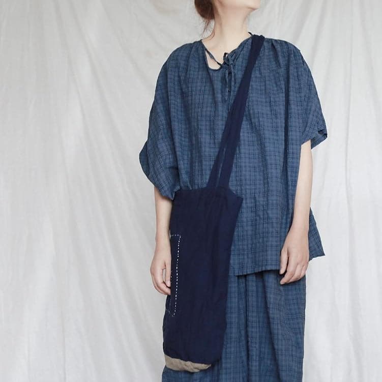 Blue Plaid Cotton Linen Pants | Lotus - Harem Pants - DYAVOR®